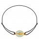 Bracelet cordon • Médaille Miraculeuse bleu ciel