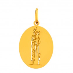 Médaille Vierge à l'enfant ovale 16mm