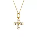 COLLIER CROIX PERLES ET DIAMANTS IRIS