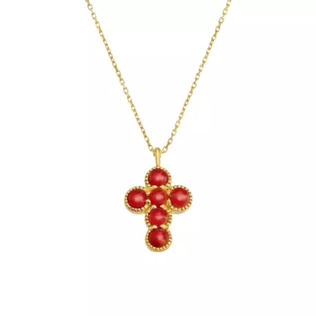 COLLIER CROIX CORAIL JEANNE