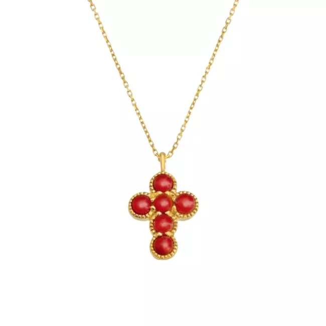 COLLIER CROIX CORAIL JEANNE