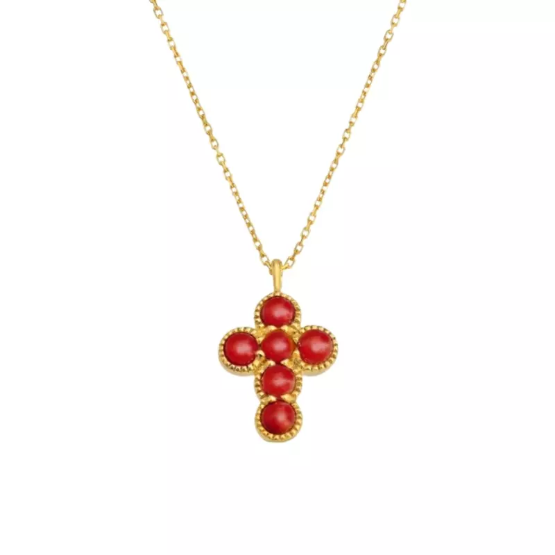 COLLIER CROIX CORAIL JEANNE