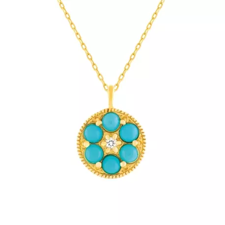 Collier Margaux turquoises et diamant