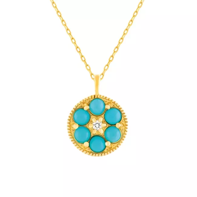 Collier Margaux turquoises et diamant