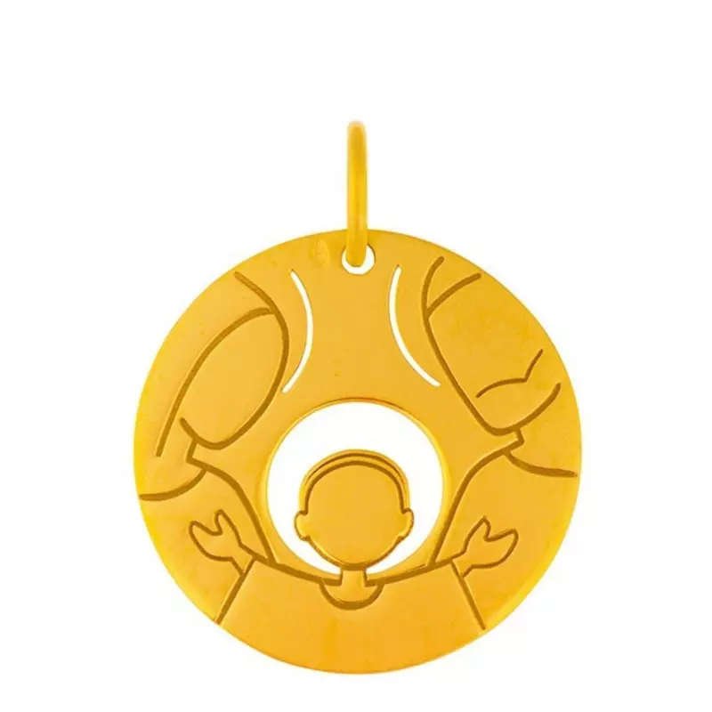  Médaille Esquisse - Médaille Esquisse Sainte Famille en or jaune