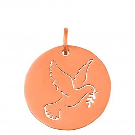 Médaille Colombe ajourée or rose