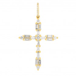 Croix Castille• Diamants baguette or jaune