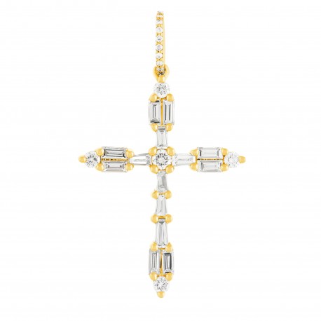 Croix Castille• Diamants baguette or jaune