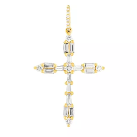 Croix Castille• Diamants baguette or jaune