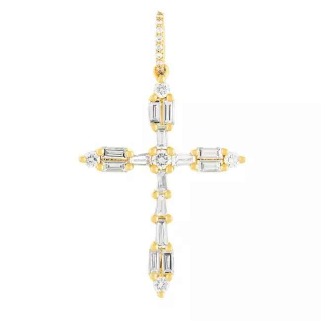 Croix Castille• Diamants baguette or jaune