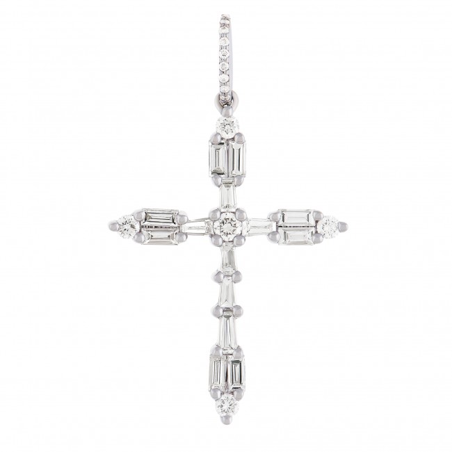 Croix Castille • Diamants baguettes or blanc