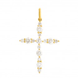 Pendentif croix Flore • Diamants