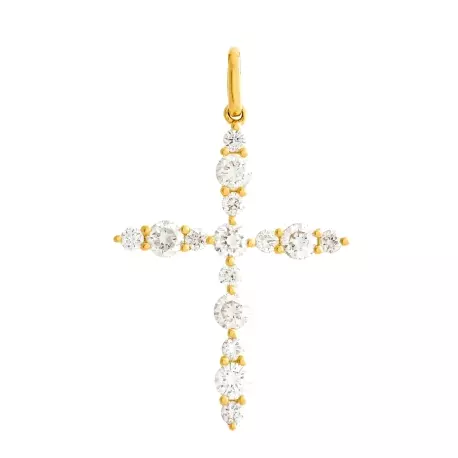 Pendentif croix Flore • Diamants