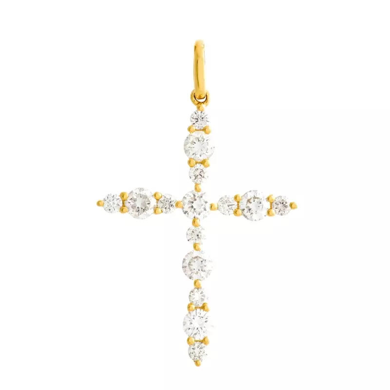 Pendentif croix Flore • Diamants