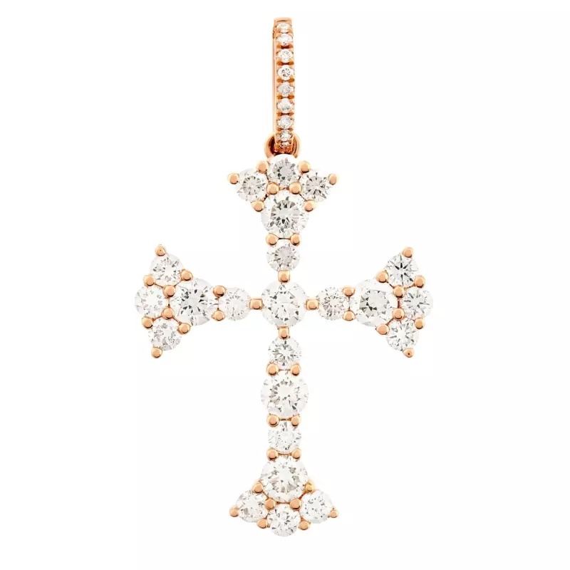 Croix Joséphine  • Diamants or rose