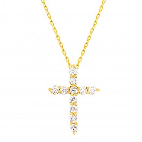 Collier Hortense • Croix en diamants