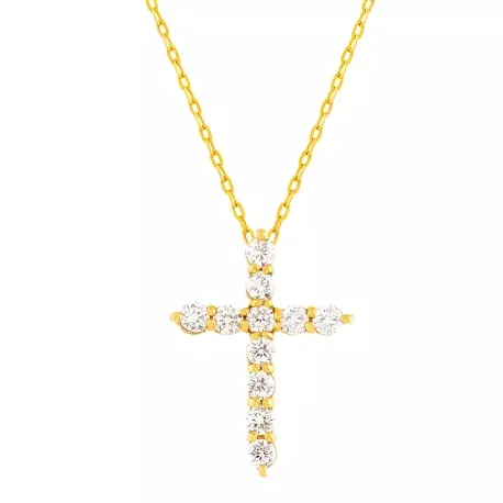 Collier Hortense • Croix en diamants