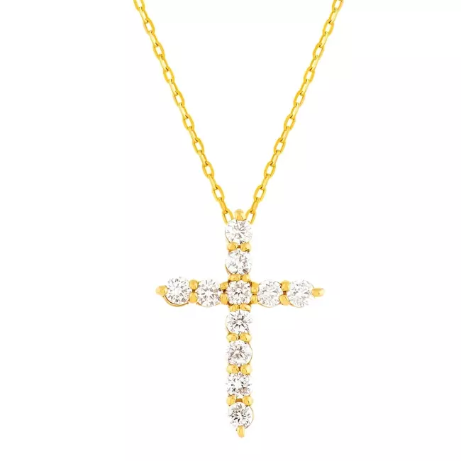 Collier Hortense • Croix en diamants