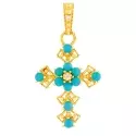 Croix Garance • Turquoises et diamant