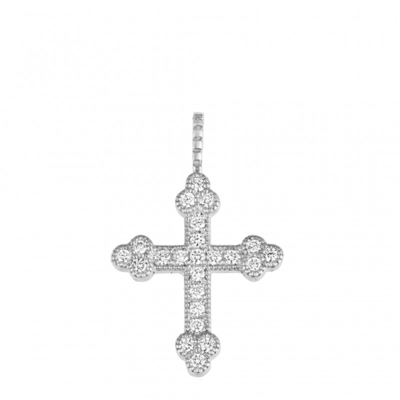 Croix Célestine or blanc & diamants
