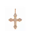 Croix Célestine or rose & diamants