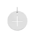 Pendentif croix fine or blanc