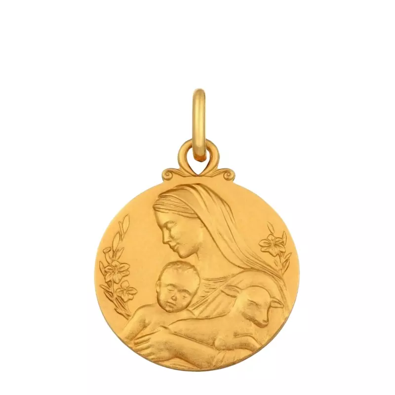 Médaille Vierge à l'Enfant - Médaille Vierge aimante 16mm