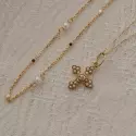 COLLIER CROIX PERLES ET DIAMANTS IRIS