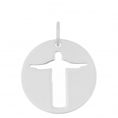 Médaille Christ de Rio or blanc