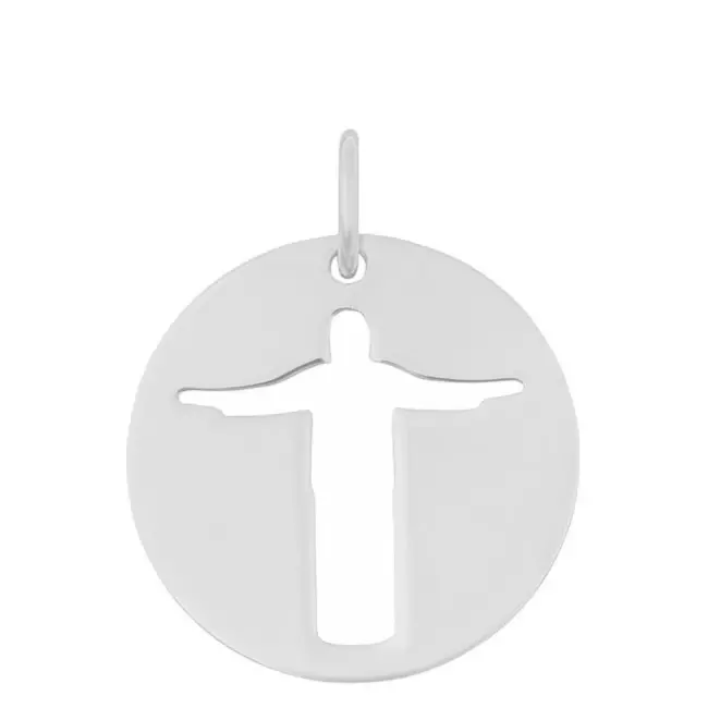 Médaille Christ de Rio or blanc