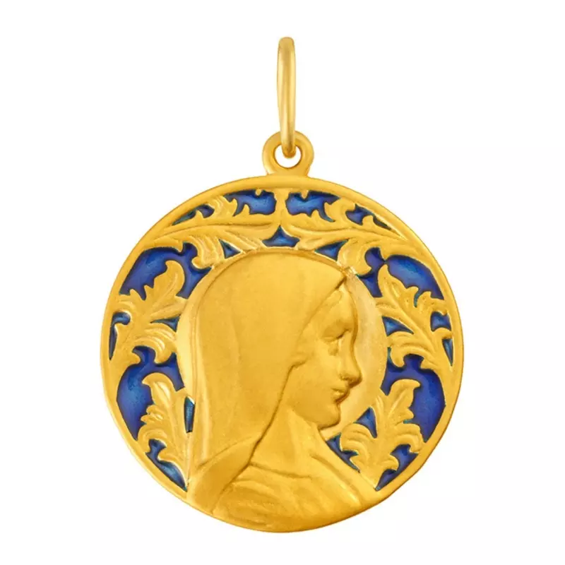 Médaille Vierge de profil • Emaillée