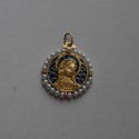 Médaille Vierge seule • Emmaillée et perlée
