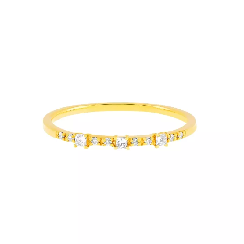 Bague diamants - Bague Elsa • Diamants ronds et carrés