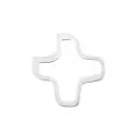 Pendentif croix classique - Croix Arcabas évidee or blanc 16mm - 1
