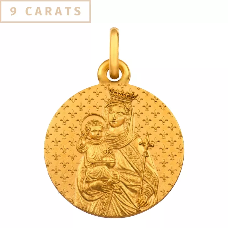 Médailles de baptême Or 9 carats - Médaille Notre Dame de France • Or 9 carats