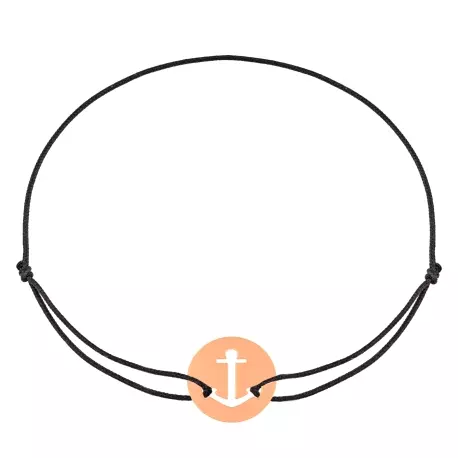 Bracelet cordon Mini ancre or rose