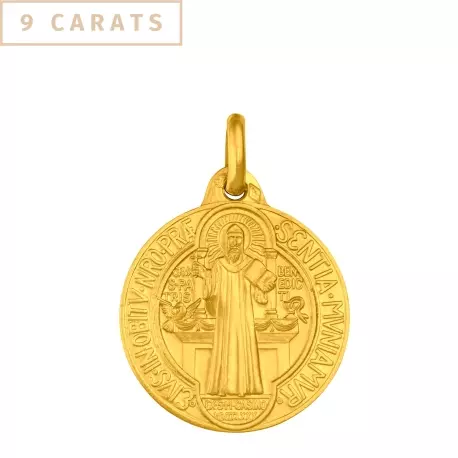 Médaille Saint Benoit 15mm • Or 9 carats