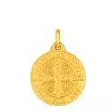 Médailles de baptême Or 9 carats - Médaille Saint Benoit 15mm • Or 9 carats - 1