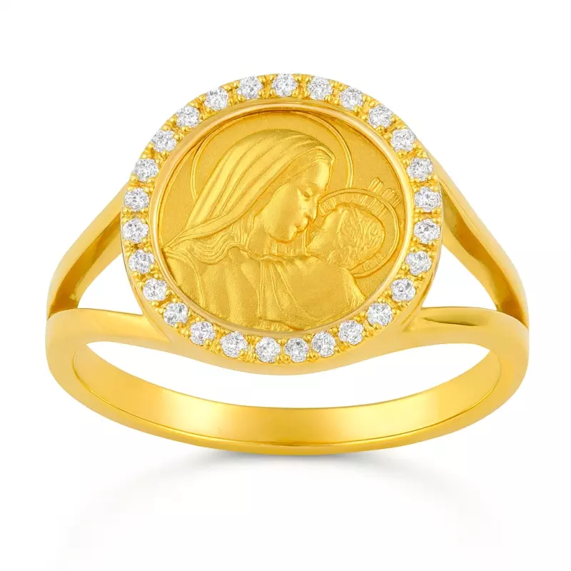 Bague - Bague Médaille Notre Dame de la confiance • Diamants