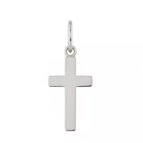 Pendentif petite croix en or blanc 18 carats