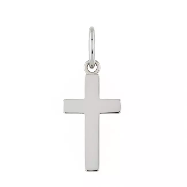 Pendentif petite croix en or blanc 18 carats