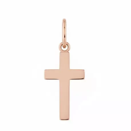 Pendentif petite croix en or rose 18 carats
