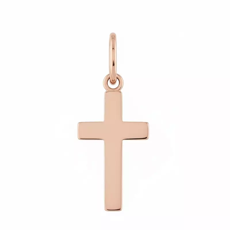 Pendentif croix classique - Pendentif Petite Croix en Or Rose 18 Carats