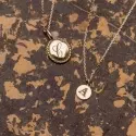 Pendentif personnalisé - Mini médaille Lily or 9 carats - 3