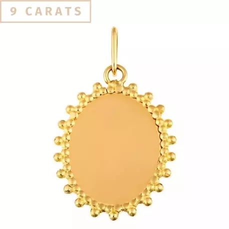 	médaille en or jaune 9 carats gravure prénom ou date