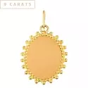 Pendentif personnalisé - Médaille jeton double perlé 17 mm en or jaune 9 carats à personnaliser - 0