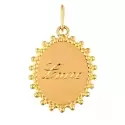 Pendentif personnalisé - Médaille jeton double perlé 17 mm en or jaune 9 carats à personnaliser - 3