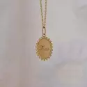 Pendentif personnalisé - Médaille jeton double perlé 17 mm en or jaune 9 carats à personnaliser - 1