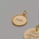 Pendentif personnalisé - Médaille jeton perlé 15 mm en or jaune 9 carats à personnaliser - 2