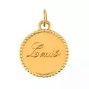 Pendentif personnalisé - Médaille jeton perlé 15 mm en or jaune 9 carats à personnaliser - 3